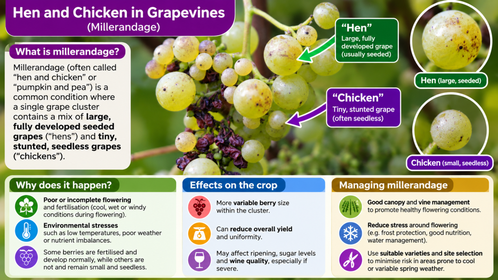 Millerandage Hen & Chicken Issue in Grape Vines